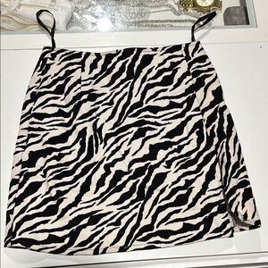 Princess Polly Motel Rocks Black and White Animal Print Mini Skirt